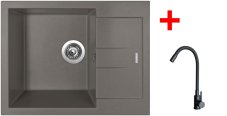 Sinks AMANDA 650 Truffle + ELASTA černá matná