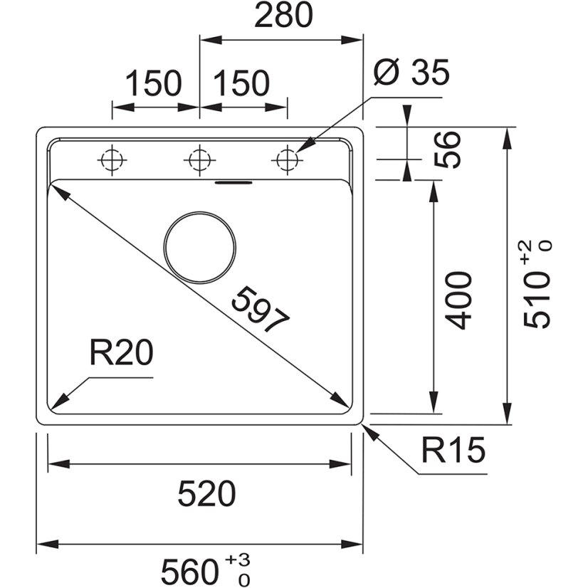 Franke MRG 610-52 RTL bílá-led Maris Fragranit