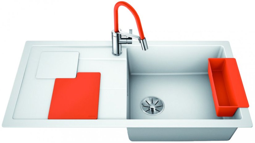 Blanco SITY XL 6 S InFino Silgranit bílá dřez vpravo přísl. orange