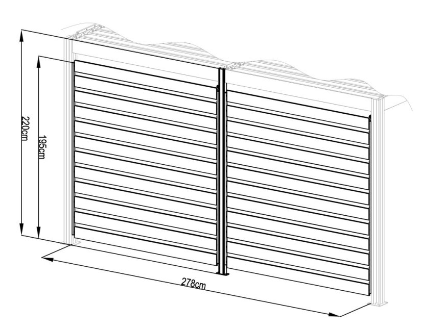 Příslušenství G21 otočná lamelová stěna 2,8x2,2 m pro pergolu Austin