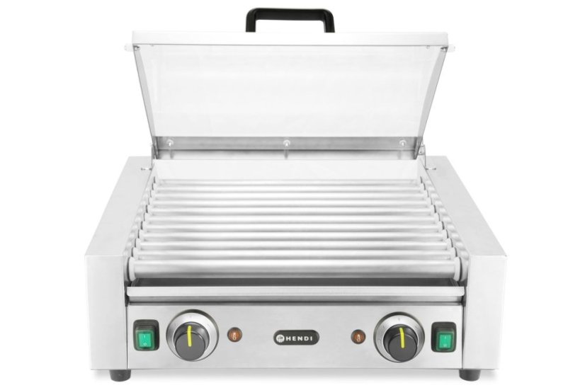 Gril na párky - 2 zónový s energeticky úsporným krytem, HENDI, 220-240V/980W, 566x527x(H)259mm