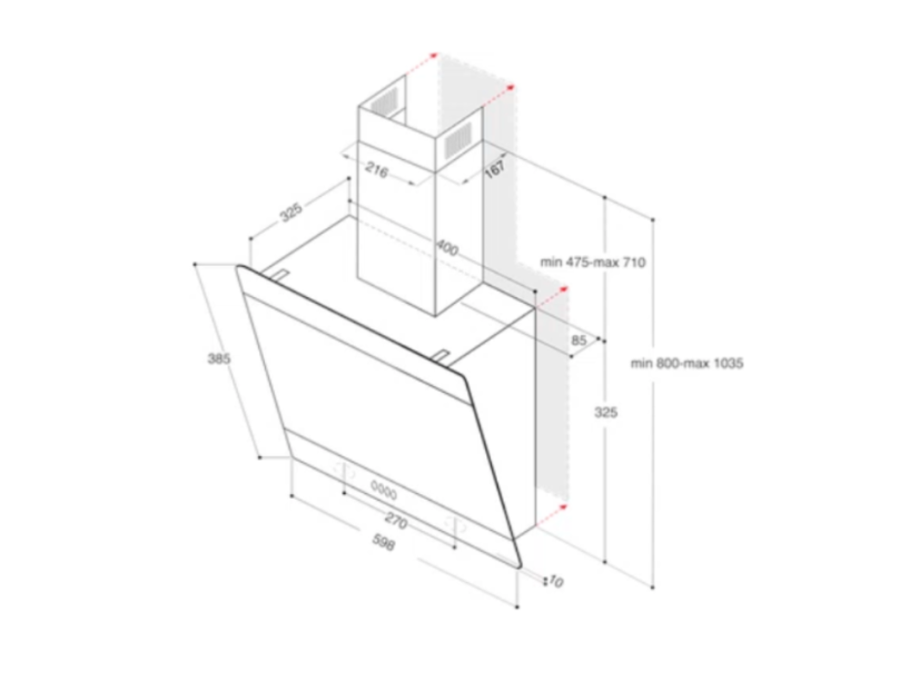 Komínová digestoř Whirlpool WHVP62FLTW