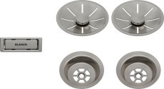 Odtoková sada InFino s přepadem C-overflow, satin dark platinum pro dva dřezy