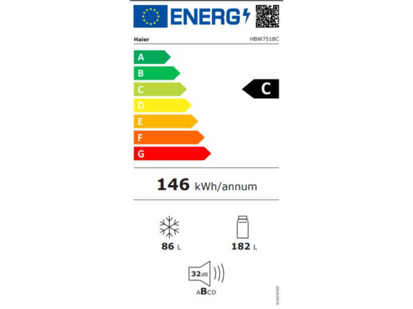 Vestavná chladnička Haier HBW7518C