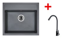 Sinks SOLO 560 Titanium + ELASTA černá matná