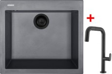 Sinks CUBE 560 BL Nanogrey + EVA P Nanoblack