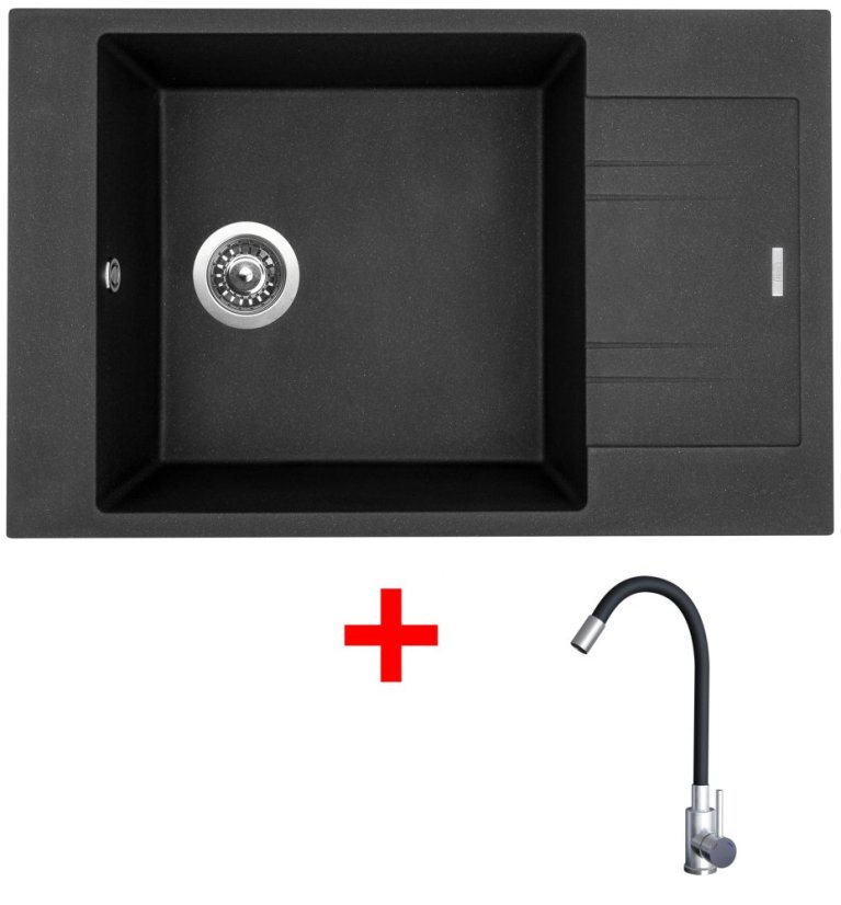 Sinks VARIO 780 Metalblack + Elasta nerez/černá Sinks VARIO 780 Metalblack + Elasta nerez/černá