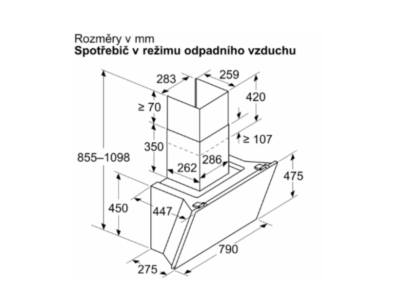 Komínová digestoř Siemens LC81KAN60