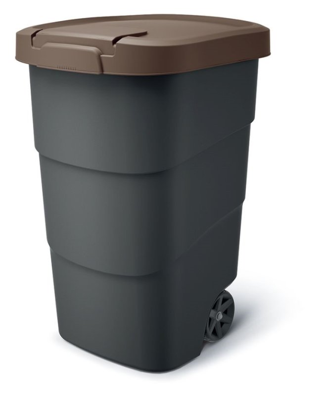 Popelnice Prosperplast Wheeler 110 l antracit s hnědým víkem Popelnice Prosperplast Wheeler 110 l antracit s hnědým víkem
