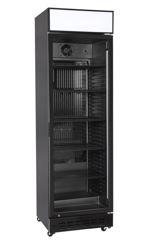 Chladnička pro zadní bar, jednokřídlé dveře, Arktic, Prístrešek s LED světlem a vypínačem , 274L, Černá, 230V/250W, 600x577x(H)2029mm Chladnička pro zadní bar, jednokřídlé dveře, Arktic, Prístrešek s LED světlem a vypínačem , 274L, Černá, 230V/250W, 600x577x(H)2029mm