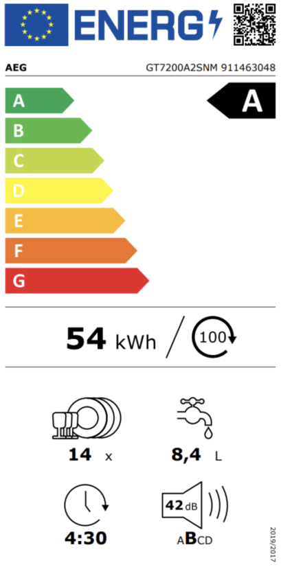 Vestavná myčka nádobí AEG GT7200A2SNM