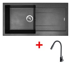 Sinks AMANDA 990 Metalblack + ELASTA S černá matná