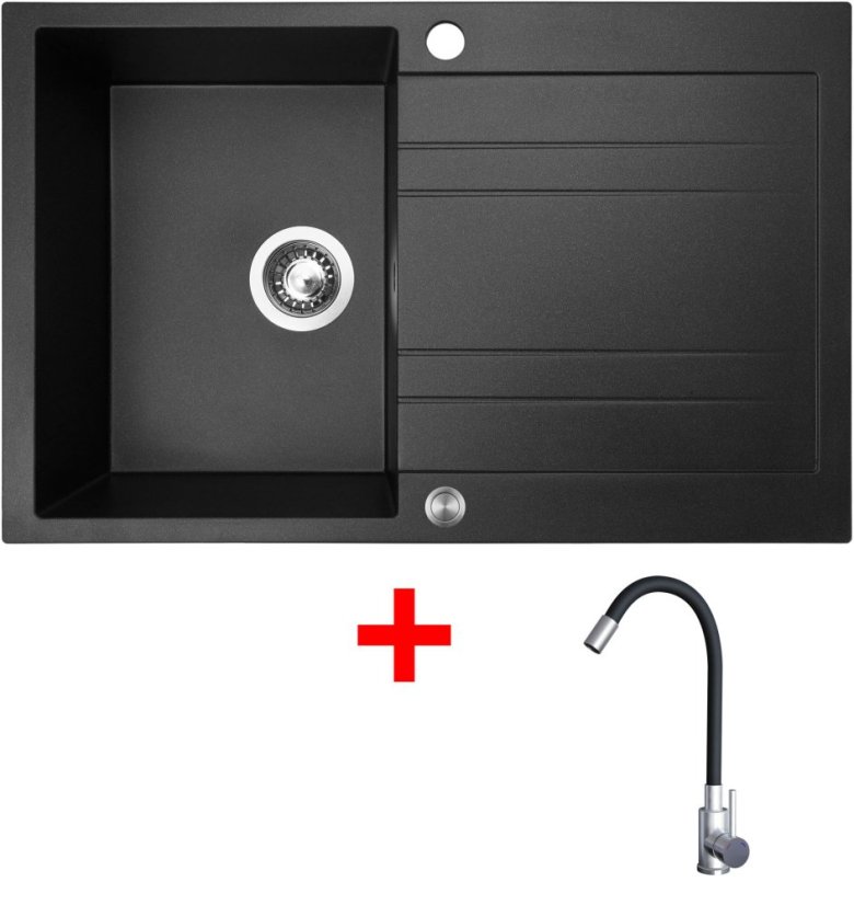 Sinks GRANDE 800 XC Granblack + Elasta nerez/černá Sinks GRANDE 800 XC Granblack + Elasta nerez/černá