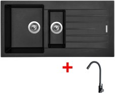 Sinks PERFECTO 1000.1 Pureblack + ELASTA černá matná