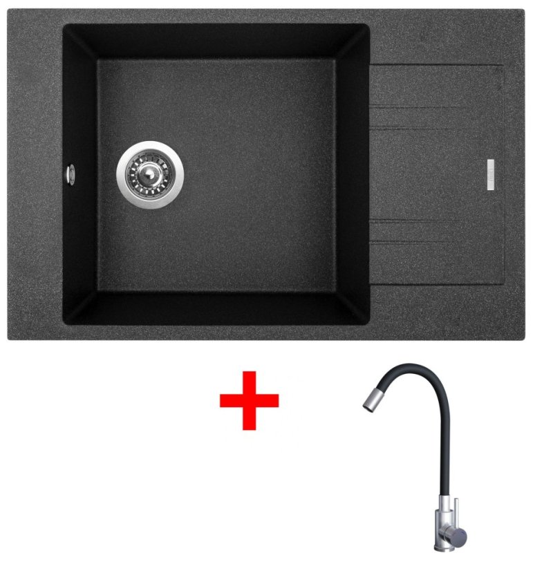 Sinks VARIO 780 Granblack + Elasta nerez/černá Sinks VARIO 780 Granblack + Elasta nerez/černá