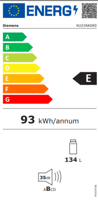 Vestavná monoklimatická chladnička Siemens KU21RADE0