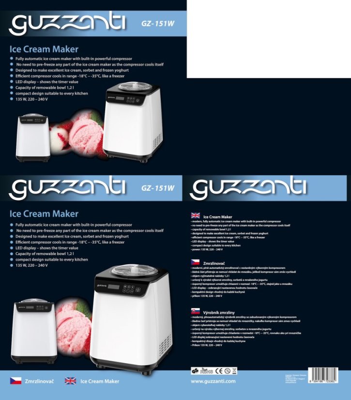 Zmrzlinovač Guzzanti GZ 151W