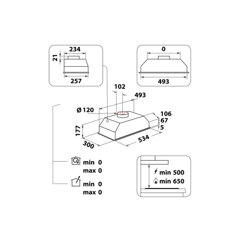 Vestavná digestoř Whirlpool WCT64FLYX