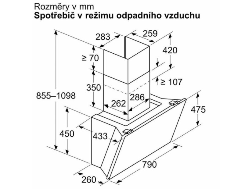Komínová digestoř Bosch DWK81AN60
