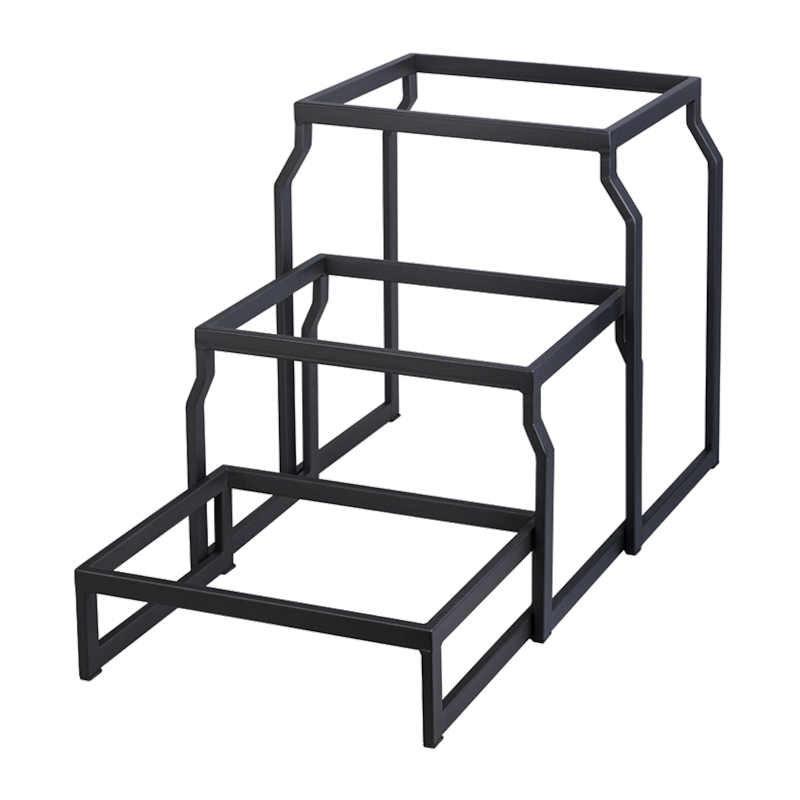 TOMGAST Stojan ocelový černý – set, 3 úrovně, GN 1/2 v: 403 mm