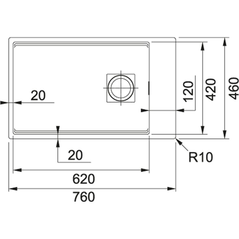 Franke KNG 110-62 bílá-led Kubus 2 Fragranit