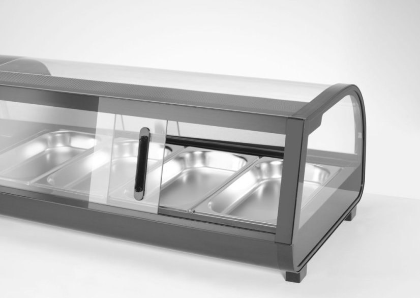 Stojan na Sushi, Arktic, Dodávané nádoby: 4x GN 1/3 (H) 40 mm., Černá, 230V/190W, 426x1177x(H)296mm