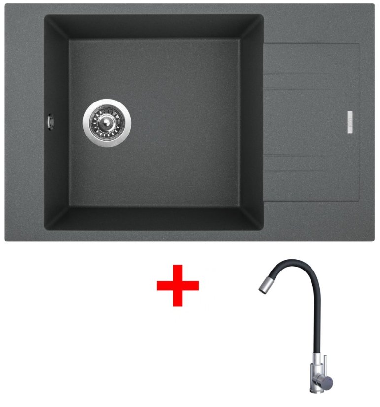 Sinks VARIO 780 Titanium + Elasta nerez/černá