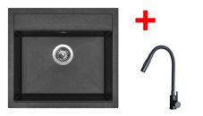Sinks SOLO 560 Metalblack + ELASTA S černá matná