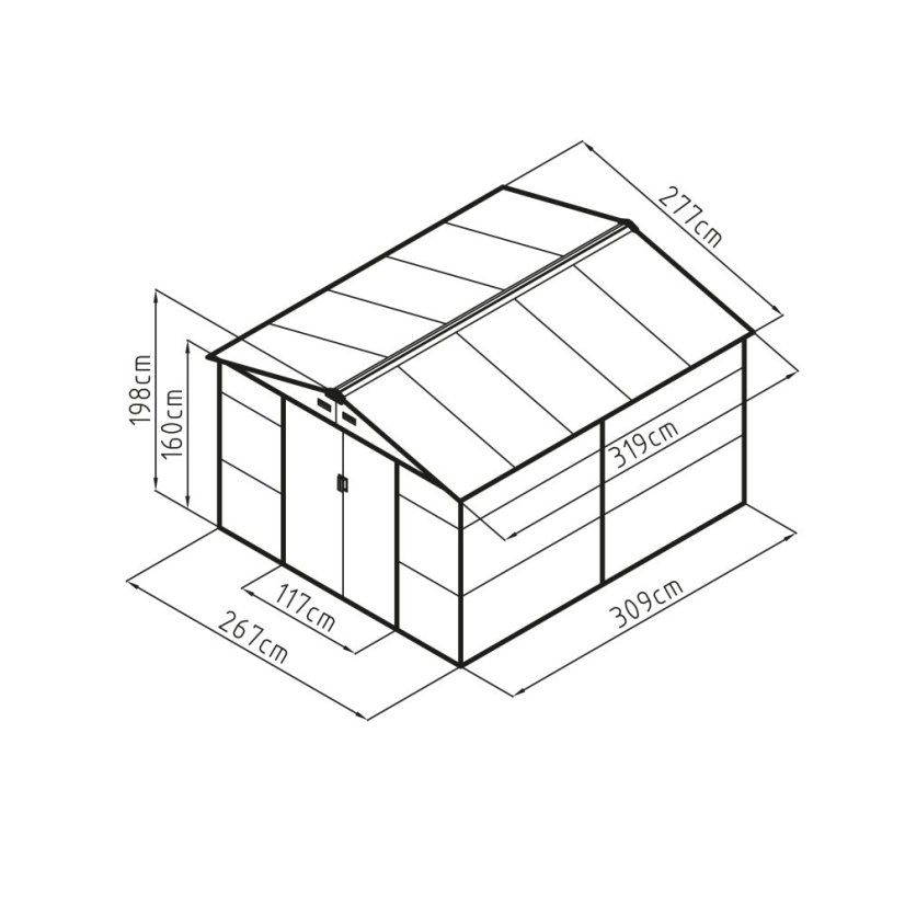 Zahradní domek G21 GAH 884 - 277 x 319 cm, hnědý