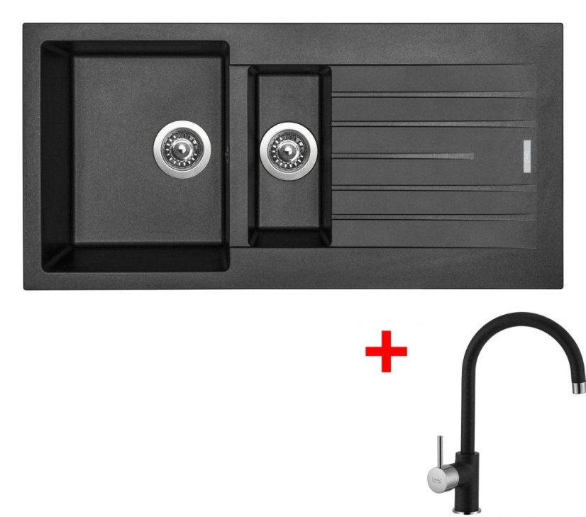 Sinks PERFECTO 1000.1 Metalblack + Vitalia GR