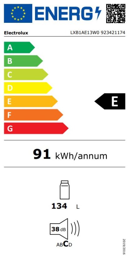 Monoklimatická chladnička Electrolux LXB1AE13W0  lednice