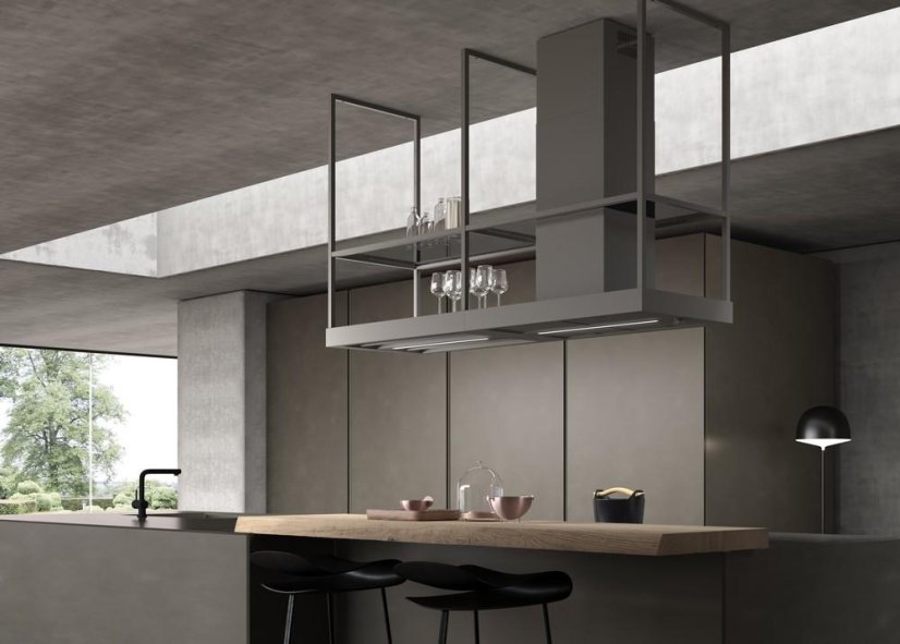 Ostrůvková digestoř Faber - T-SHELF TITANIUM MATT A180