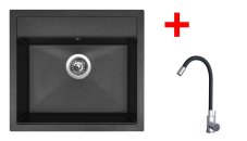 Sinks SOLO 560 Granblack + Elasta nerez/černá