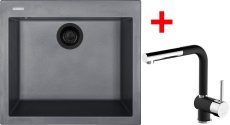Sinks CUBE 560 BL Nanogrey + MIX 3 P Nanoblack