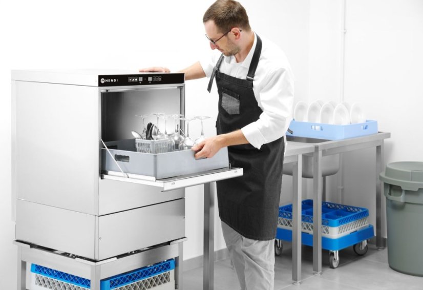 Myčka na nádobí 50x50 - elektronicky řízená, HENDI, 400V/6600W, 570x600x(H)830mm