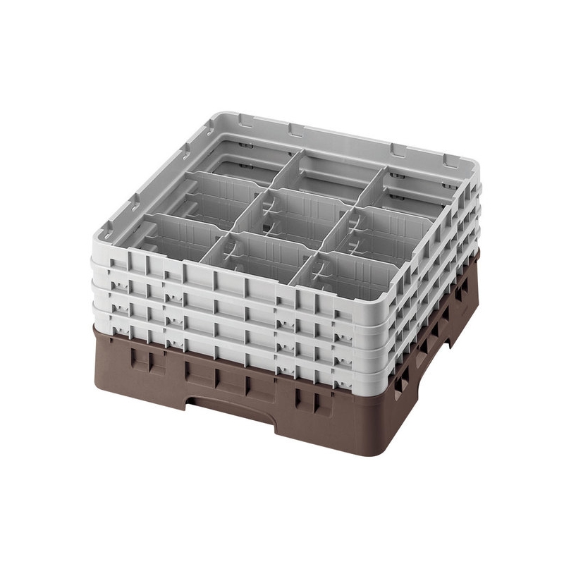 Cambro Koš Camrack 9 pozic, výška sklenice 9 cm - Hnědá Cambro Koš Camrack 9 pozic, výška sklenice 9 cm - Hnědá