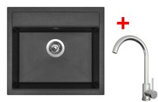 Sinks SOLO 560 Metalblack + ARCO celonerezová
