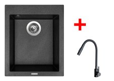 Sinks CUBE 410 Metalblack + ELASTA S černá matná