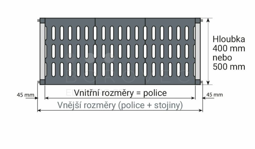 Edenox regálová police S-85 800x500mm
