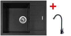 Sinks AMANDA 650 Pureblack + ELASTA černá matná