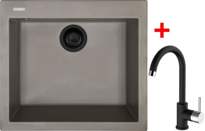 Sinks CUBE 560 BL Nanotruffle + MIX 35 Nanoblack Sinks CUBE 560 BL Nanotruffle + MIX 35 Nanoblack