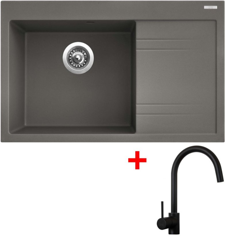 Sinks RIM 780 L Truffle + Vitalia černá matná Sinks RIM 780 L Truffle + Vitalia černá matná