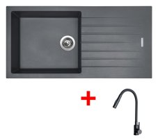 Sinks PERFECTO 1000 Titanium + ELASTA S černá matná