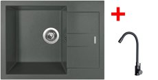Sinks AMANDA 650 Titanium + ELASTA černá matná