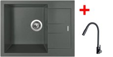 Sinks AMANDA 650 Titanium + ELASTA S černá matná