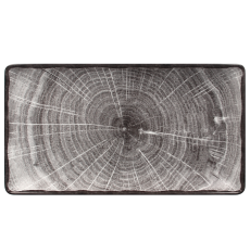 RAK Porcelain RAK Woodart talíř obdélný 33,5 × 18,1 cm – šedá | RAK-WDEDRG33BG