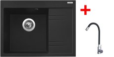 Sinks RIM 650 L Metalblack + Elasta nerez/černá