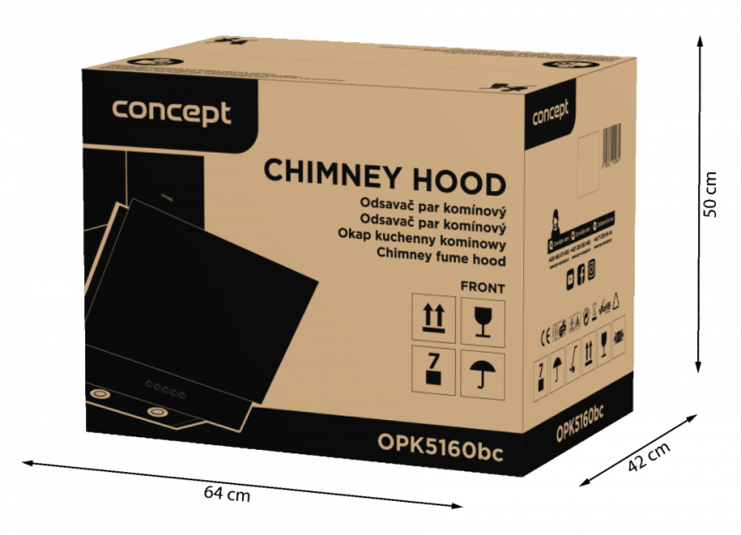 Komínová digestoř Concept OPK5160bc