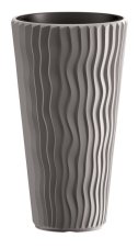 Květináč Prosperplast SANDY SLIM šedý kámen 39 cm