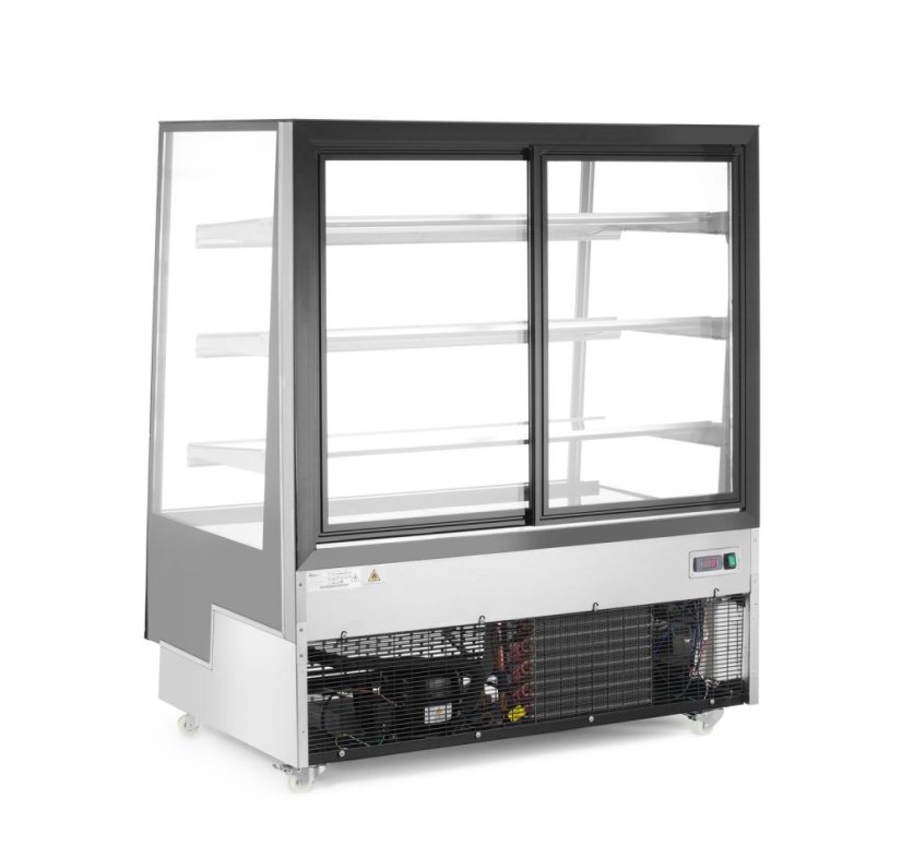 Vitrína se 3 policemi, Arktic, Černá, 230V/490W, 833x1200x(H)1460mm